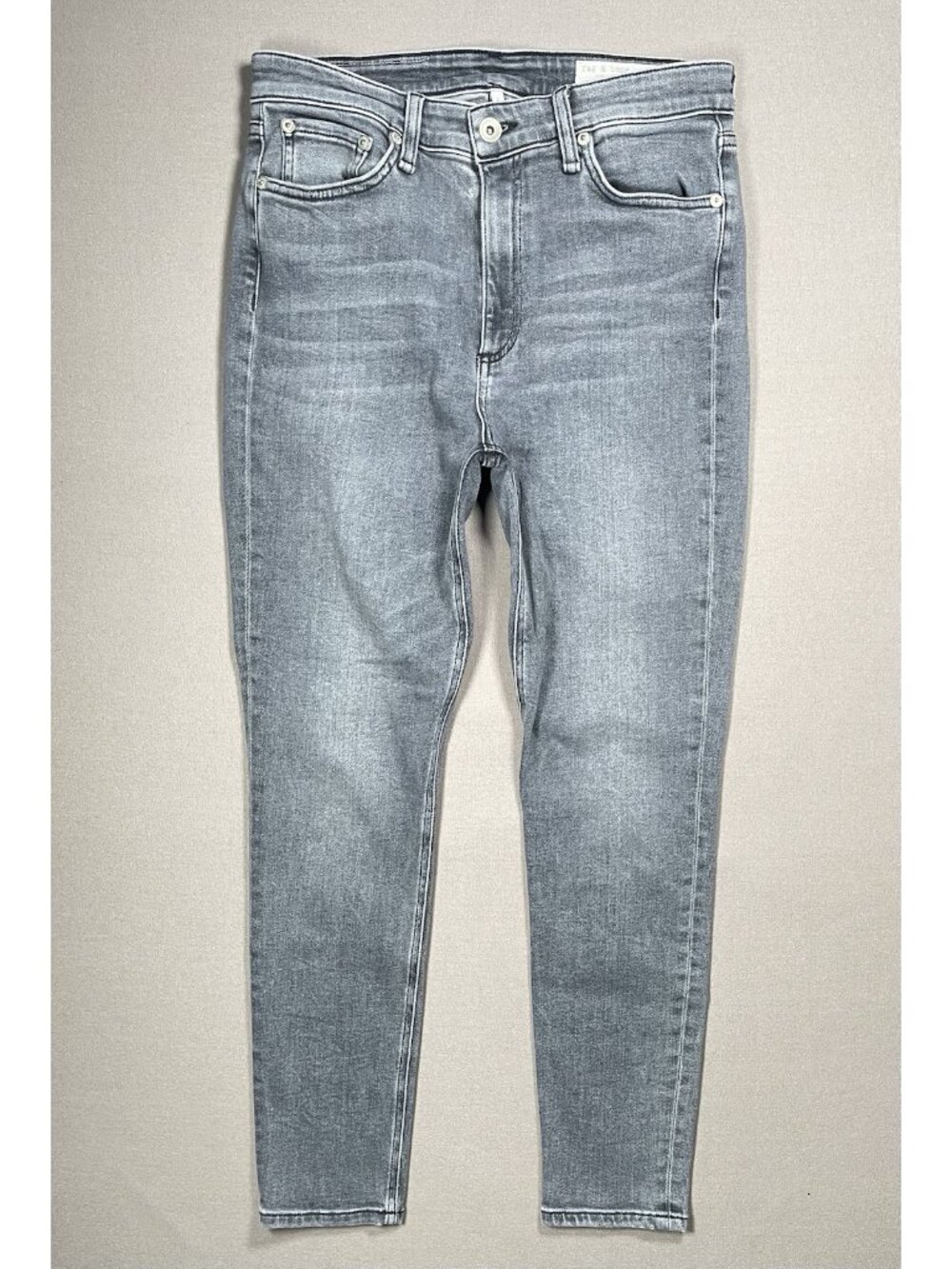 Rag & Bone Nina High Rise Ankle Sand River Gray Skinny Jeans -Women Size 29 X 27